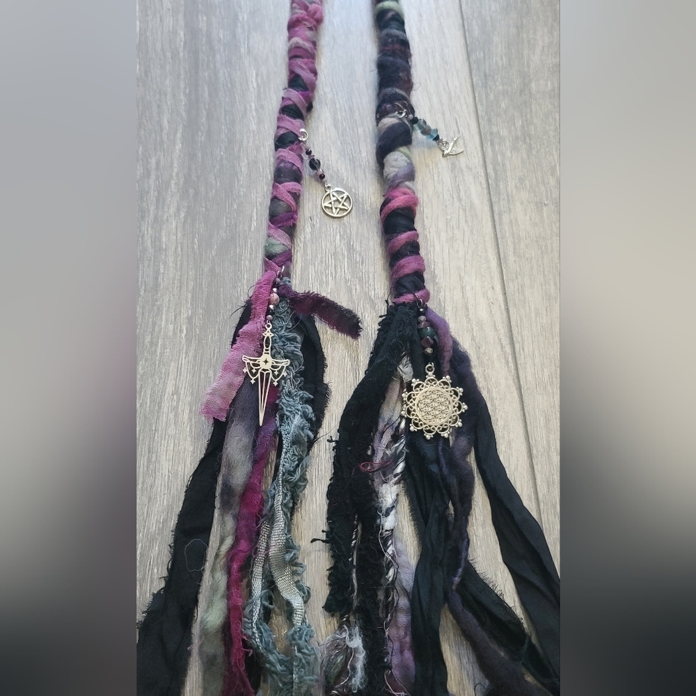 Set of 2 Clip-in Boho Hair Wraps